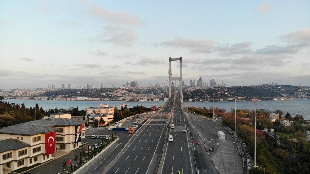 15 Temmuz Şehitler Köprüsü, sokağa çıkma kısıtlamasının 2’inci gününde sessizliğini korudu 