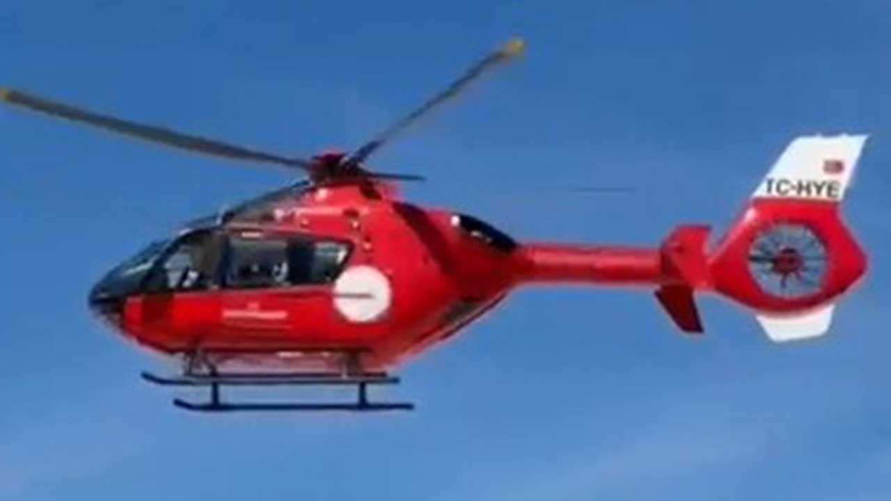 15 yaşındaki hasta için ambulans helikopter
