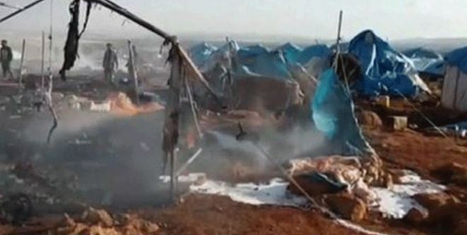 Suriye'de sığınmacı kampına hava saldırısı