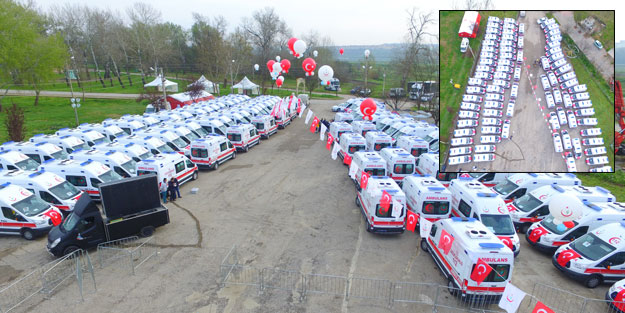 102 ambulans dağıtıldı