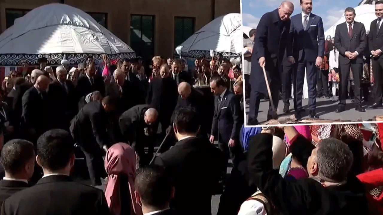 18 yıl sonra bir ilk! Cumhurbaşkanı Erdoğan, Nevruz ateşini yaktı