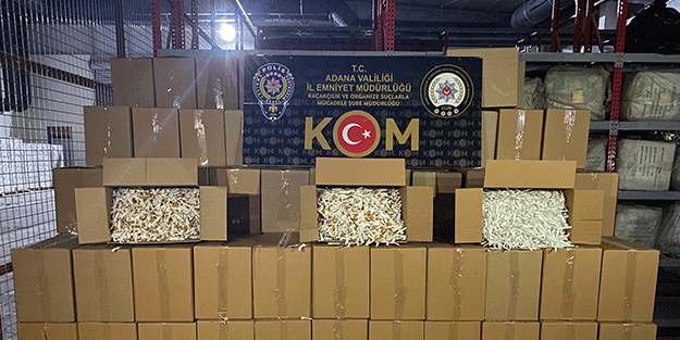 1865 kg tütün ve 6 milyon makaron kaçak olarak ele geçirildi