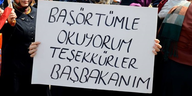 Meydanlardan Erdoğan'a başörtüsü teşekkürü