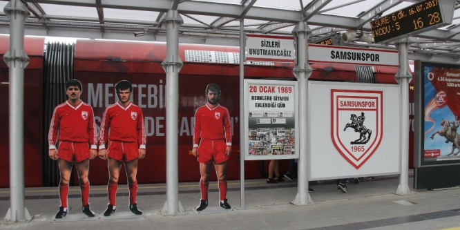 Samsunspor’un kazada ölen futbolcuları durakta ölümsüzleştirildi