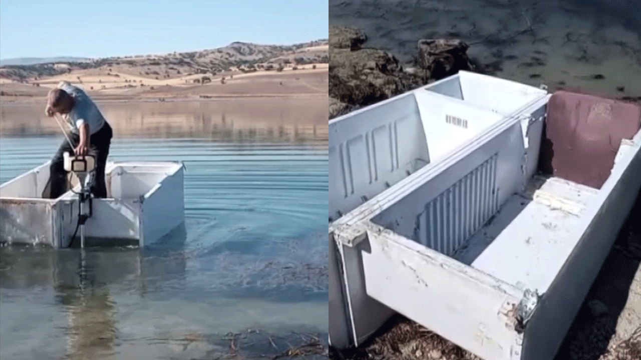 2 buzdolabını birleştirip kayık yaptı görenler şaştı