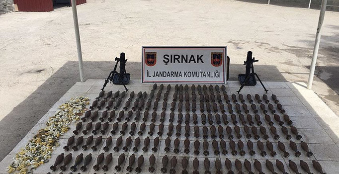 2 Havan ile 187 havan mermisi ele geçirildi