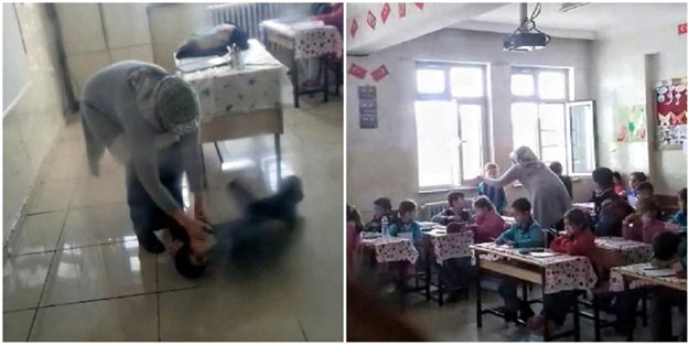 2. sınıf öğrencilerini böyle dövdü