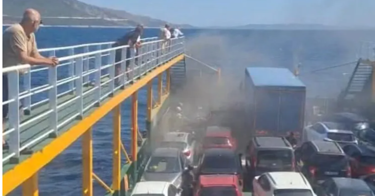 200 yolcu ve 70 araç bulunuyordu! Feribotta yangın… Marmara denizinde dehşet anları