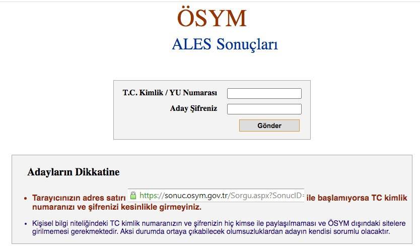 2021 ALES/2 sonuçları açıklandı mı? ÖSYM 2021 ALES sonuç sorulama ekranı