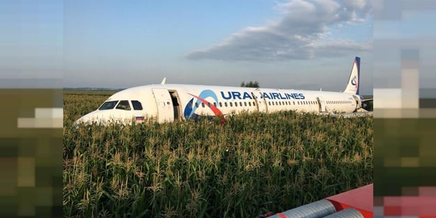234 yolculu Rus uçağı mısır tarlasına acil iniş yaptı