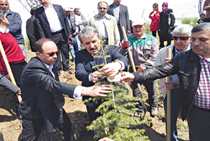 Muhsin Yazıcıoğlu için fidan diktiler
