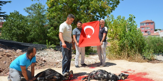 15 Temmuz şehitleri için kurban kesildi