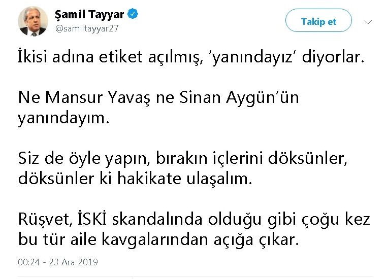 25 milyonluk rüşvet krizine Şamil Tayyar yorumu 