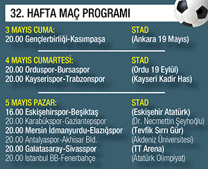 32. hafta maç programı