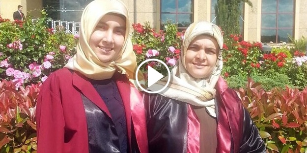 28 Şubat mağduru anne, kızıyla birlikte mezun oldu
