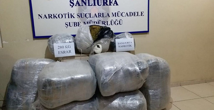 280 kilogram esrar ele geçirildi