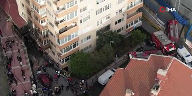 29 kişinin öldüğü yangın faciasında 16 katlı bina havadan görüntülendi