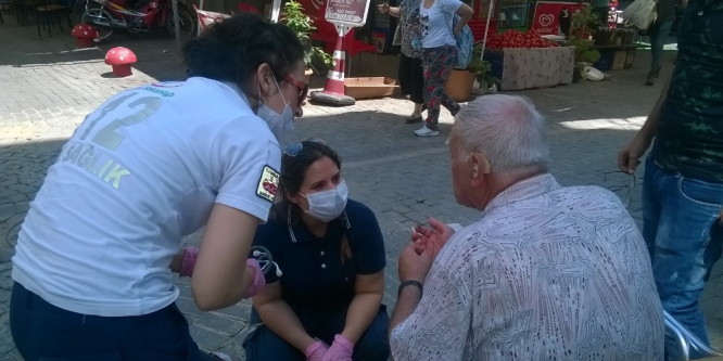 Aydın’da aşırı sıcaklar yaşlı adamı bayılttı