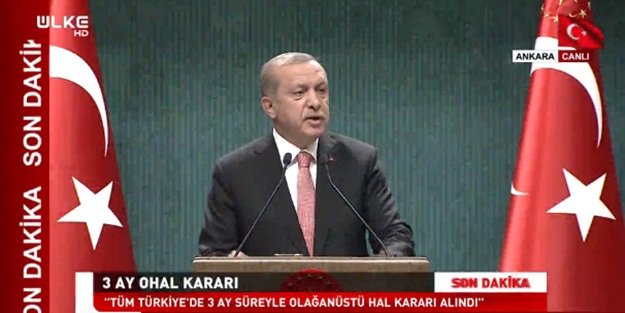 3 ay süreyle OHAL ilan edildi
