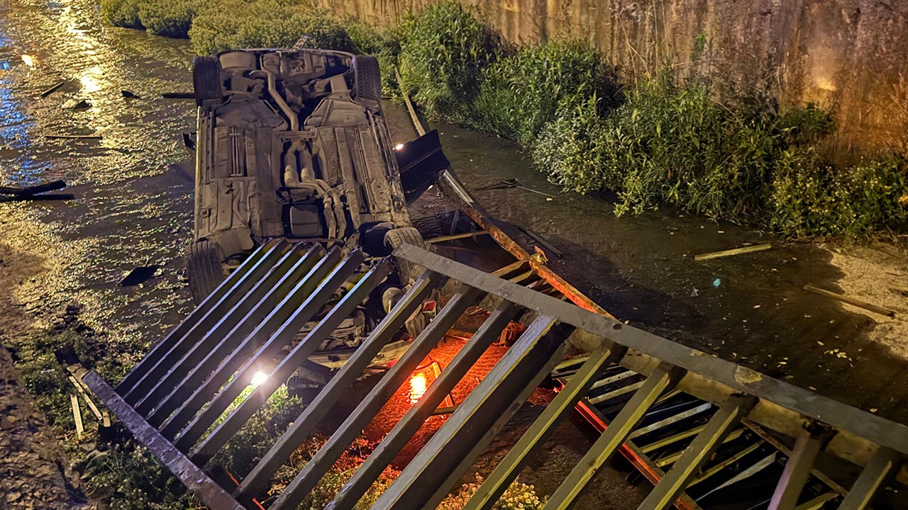 3 metreden dere yatağına uçtu!