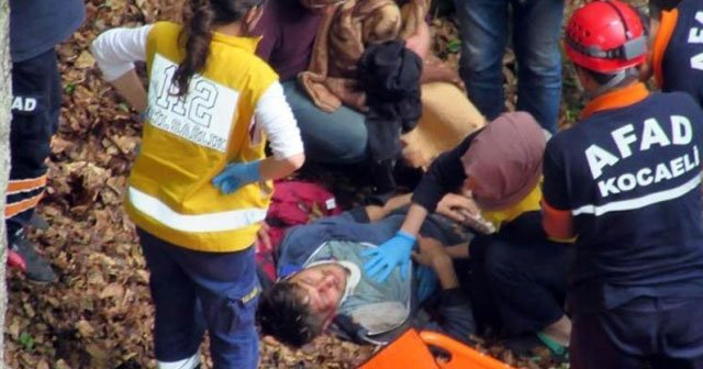 30 metrelik uçuruma düştü