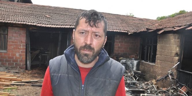 Motosikletler alev alev yandı