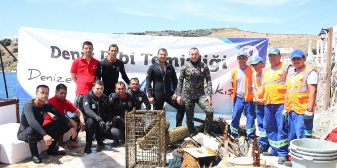 Deniz dibi temizliği Bardakçı’da devam etti