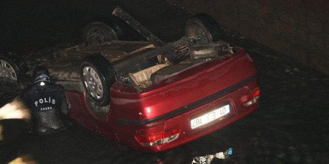 Otomobil sulama kanalına uçtu: 1 ölü 1 yaralı
