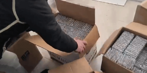 340 bin makaron ele geçirildi