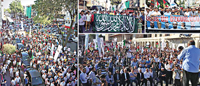 Onbinler İsrail’i lânetledi!