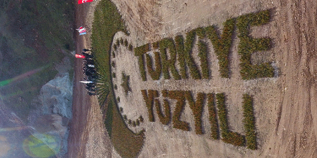 36 bin fidanla başlanıldı! Türkiye yüzyılı logosu yapıldı