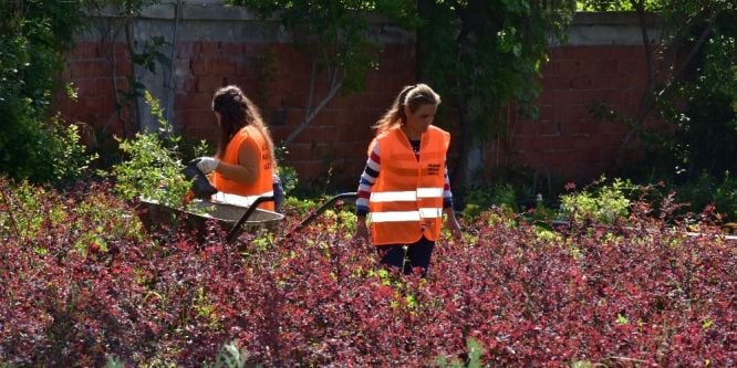 Nazilli’de parklara kadın eli değdi