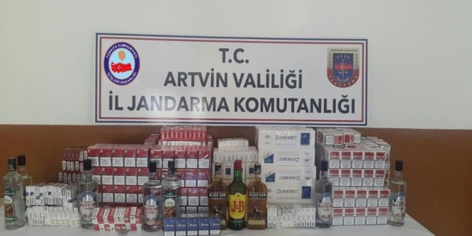 Artvin’de kaçak sigara ve içki operasyonu