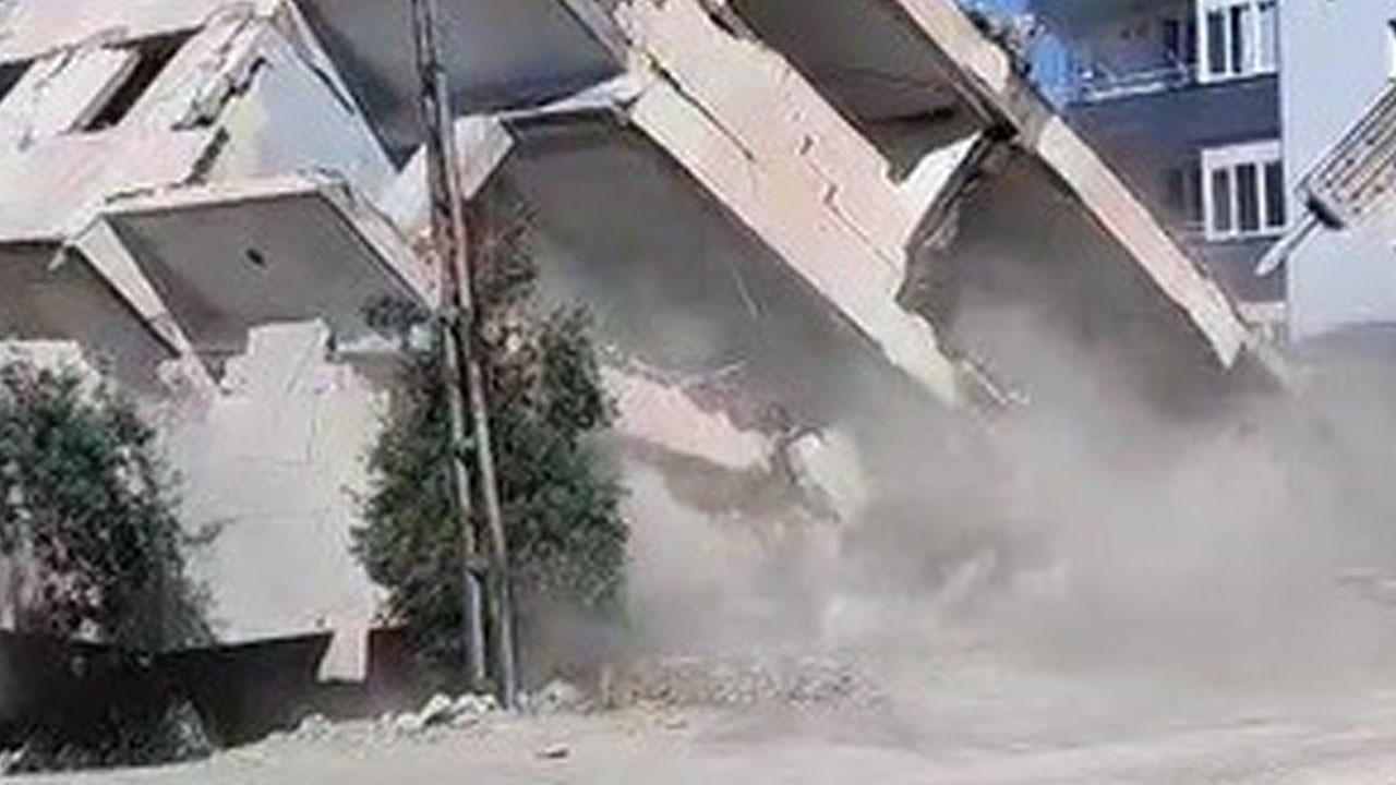 4 katlı bina böyle yerle bir oldu