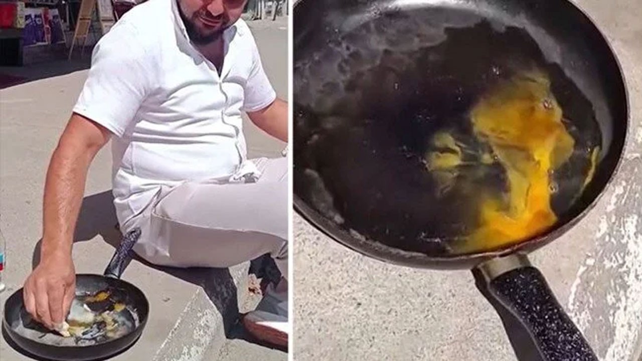 40 derece sıcaklıkta asfaltta yumurta pişirdi