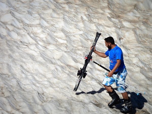 40 derece sıcakta kayak keyfi