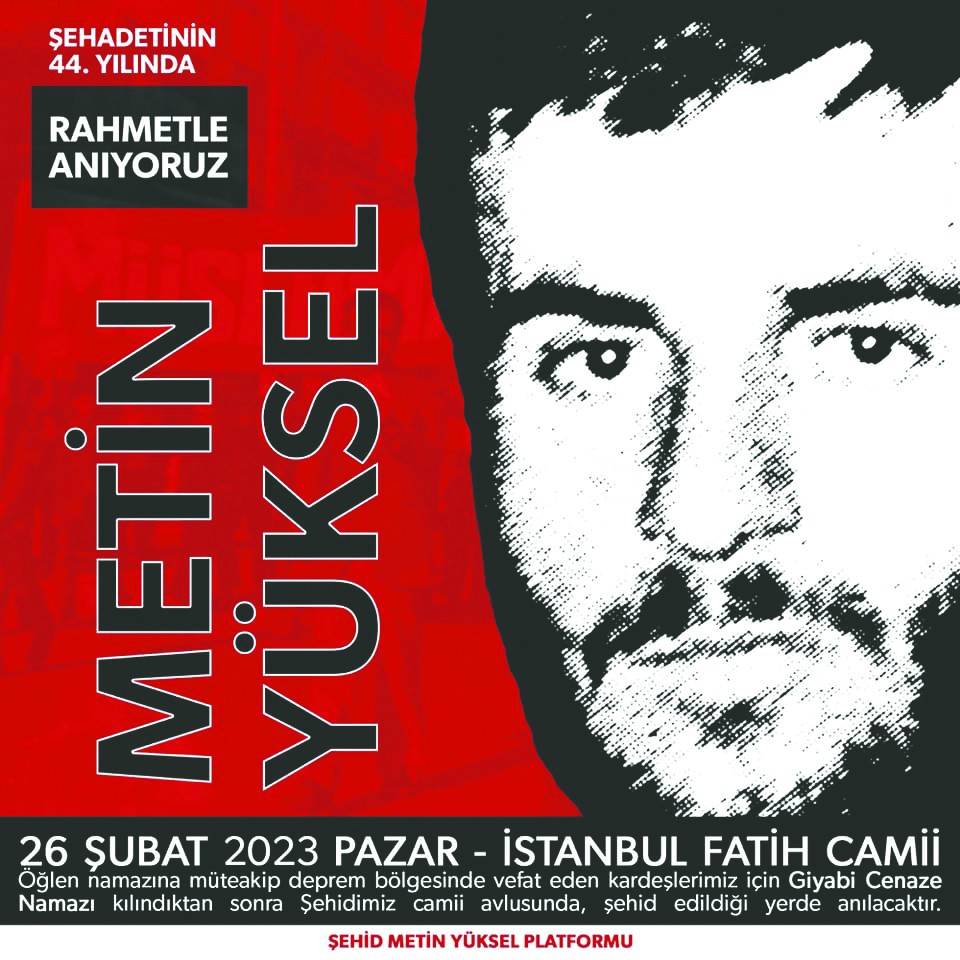 44 yıllık dinmeyen acı! Metin Yüksel şehid edildiği yerde anılacak