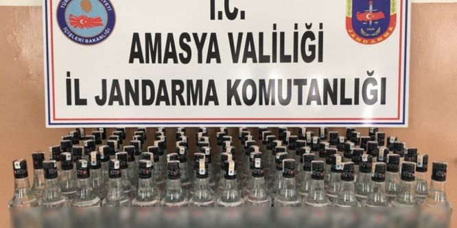 107 şişe kaçak içki ele geçirildi