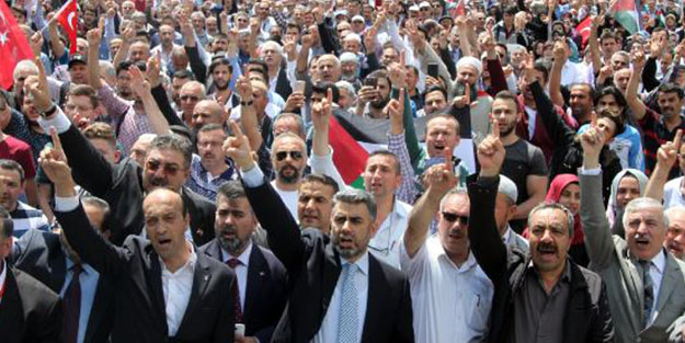 5 Bin kişinin katılımıyla katil İsrail'i protesto ettiler!