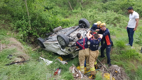 5 gün arayla aynı yerde! 70 metreden şarampole uçtu