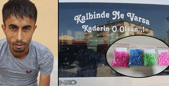 500 uyuşturucu hap ile enselendi