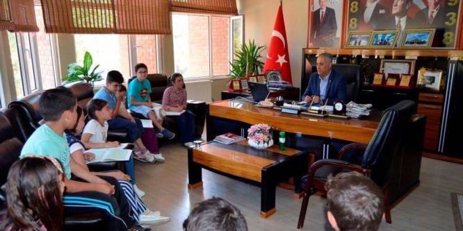 İlkokul öğrencilerinden Başkan Yaman’a ziyaret