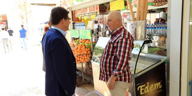 Başkan Subaşıoğlu esnafı ziyaret etti
