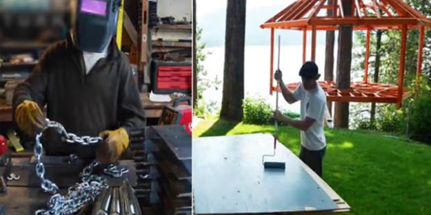 6 ay uğraşıp muhteşem bir ağaç ev yaptılar!