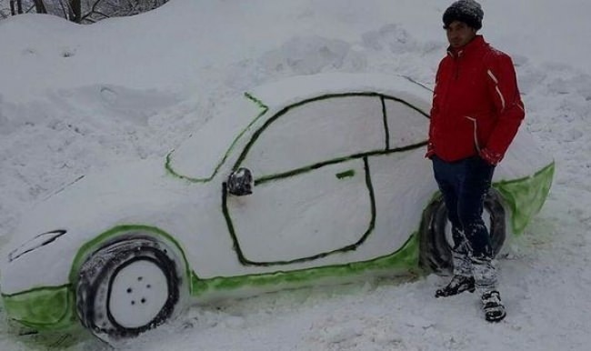 6 saatte kardan araba yaptılar