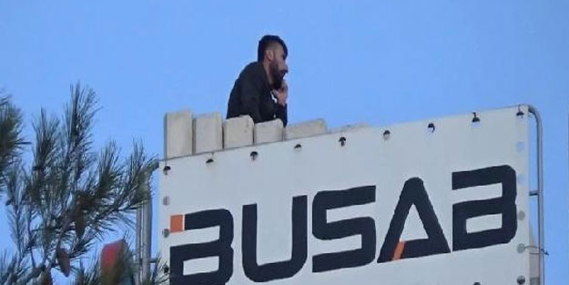 60 metrelik vinç üzerinde intihar girişimi