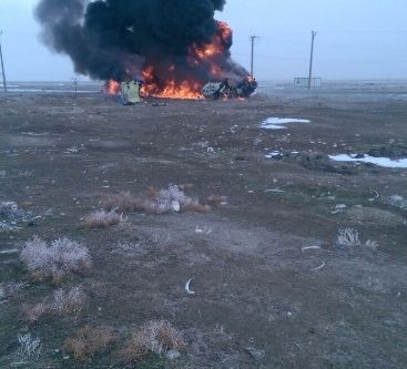 Kamyon alev alev yandı: 2 ölü