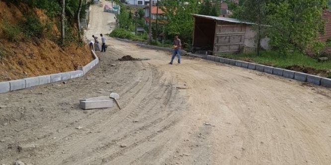 Göl mahallesinde kilitli parke çalışması