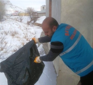 Bayburt'ta yaban hayvanları unutulmadı