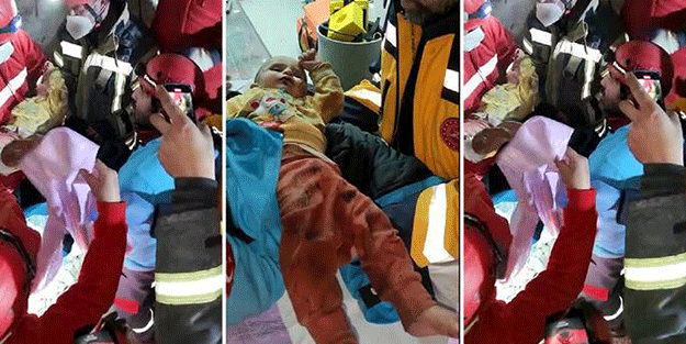 7 aylık Hamza bebek 140 saat sonra böyle kurtarıldı
